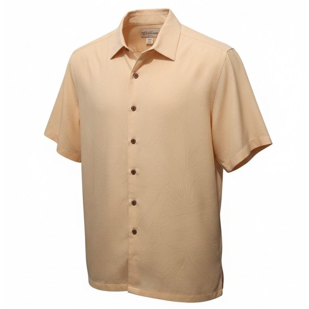 NWT Caribbean Tall Man Leaf Textured Camp Shirt 2XL Tropical Hawaiian Vacation - Picture 2 of 7